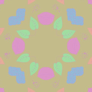 Çiçek motifinin dairesel dikişsiz deseni 