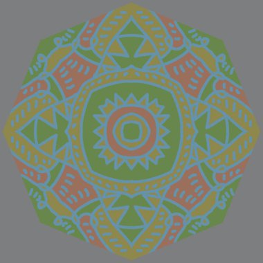 Oryantal motif, çizgili, noktalar, zikzaklar dairesel desen. 