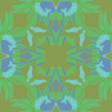 Çiçek motifli dairesel dikişsiz desen, fotokopi alanı