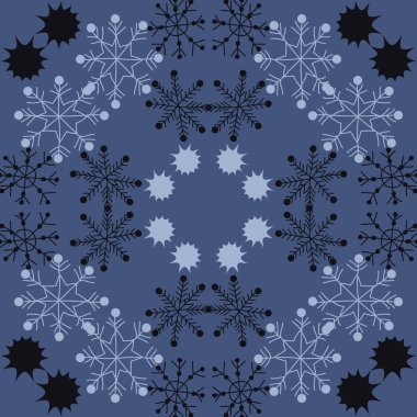 Renkli kar taneleri, vektör arka plan ile dikişsiz desen