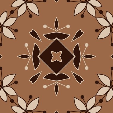 Çiçek motifi ile dairesel dikişsiz desen  