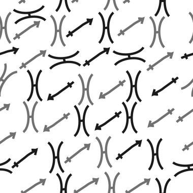 Burç okları Yay ve Balık sembolleri ile soyut dikişsiz desen