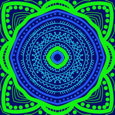 Renkli motifin dairesel dikişsiz deseni