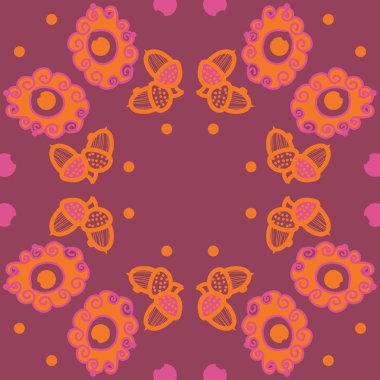 renkli soyut basit meşe palamudu desen