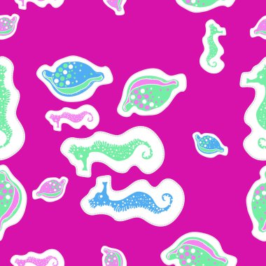 Deniz yaşamı sorunsuz desen, kopyalama alanı 