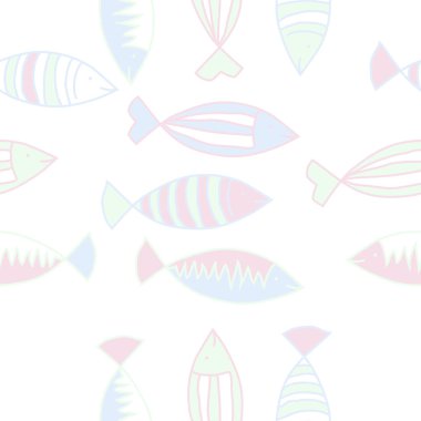 Soyut basit balıklar Dikişsiz desen