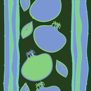 Renkli nar ve yaprakların dikişsiz deseni