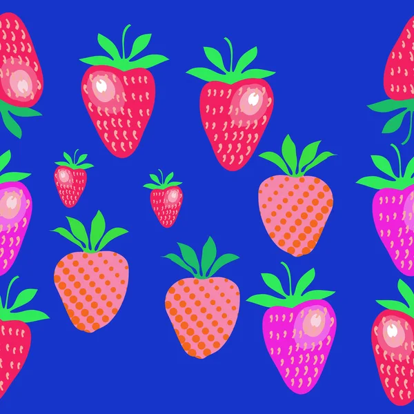 Seamless Pattern Abstract Simple Strawberries — Stock Vector