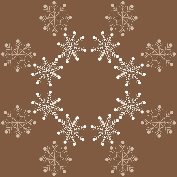 Circular Seamless Pattern Colored Motifs Snowflakes Simply Vector Illustration — Stock Vector
