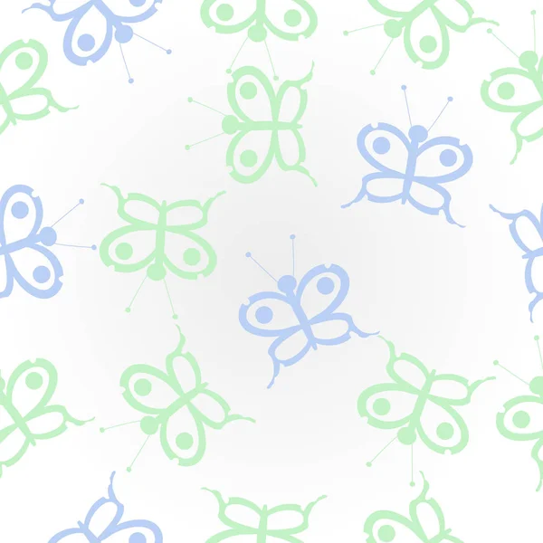 蝶とのシームレスなパターンのベクトル イラスト — ストックベクタ