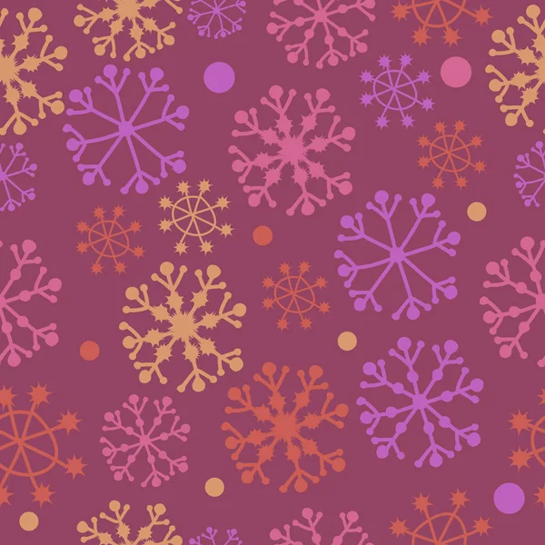 Nahtlose Muster Von Wintermotiven Schnee — Stockvektor
