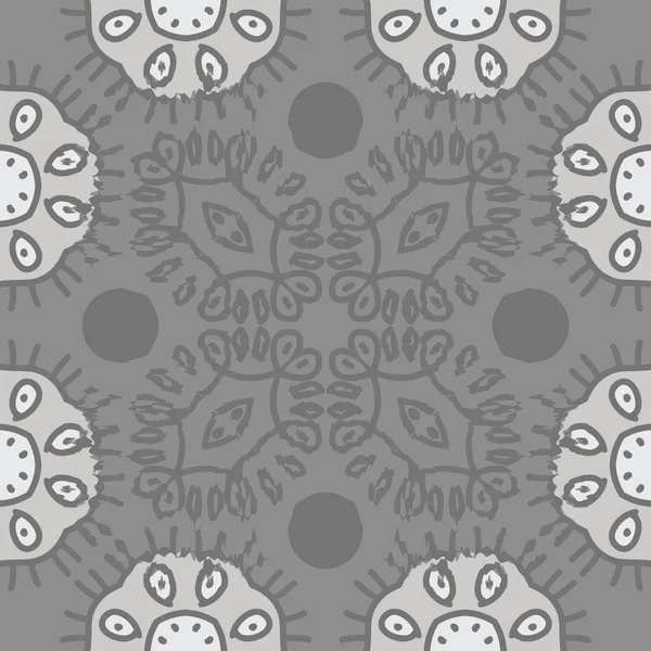 Circulaire Naadloze Decoratief Patroon Met Abstracte Bloemen Weven — Stockvector