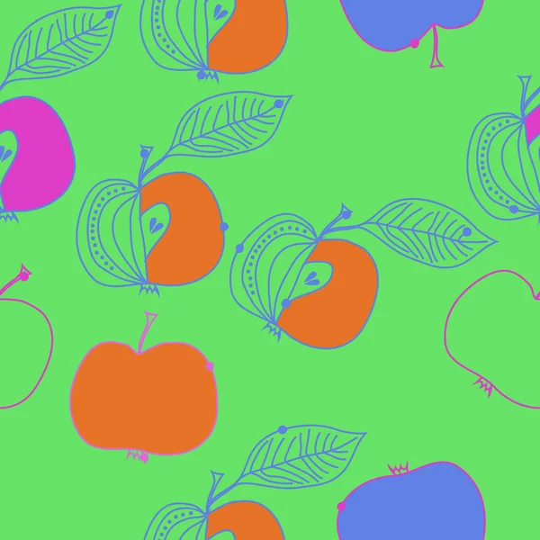 Illustration Vectorielle Simple Pommes Feuilles — Image vectorielle