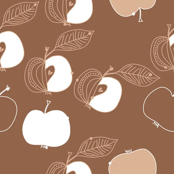 Ilustración Vectorial Simple Manzanas Con Hojas — Vector de stock