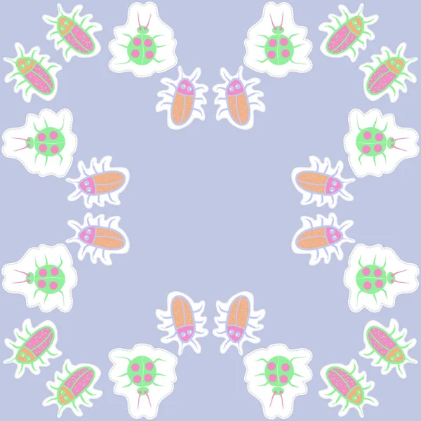 Seamless Abstract Pattern Beetles Vector Background — Stock Vector