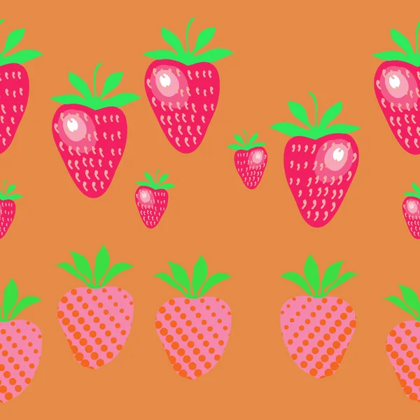 抽象简单草莓的无缝模式 — 图库矢量图片