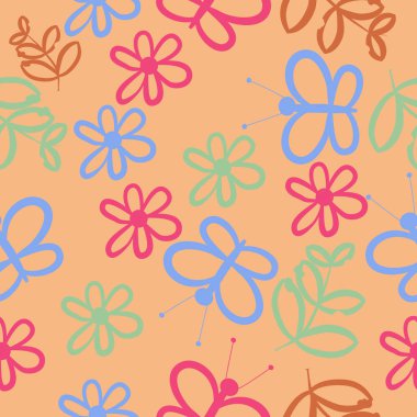 Soyut basit kelebekler Dikişsiz desen