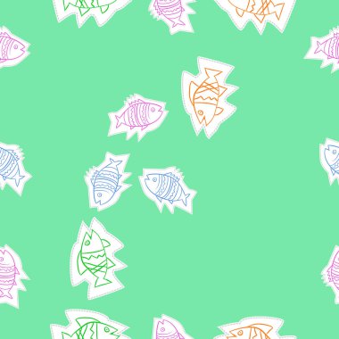 Soyut basit balıklar Dikişsiz desen