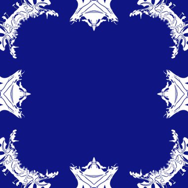 Çiçek motifi dairesel dikişsiz desen, spota, dalgalar, stamens, kopya alanı.  