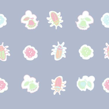 Böcekler ile dikişsiz soyut desen , vektör arka plan