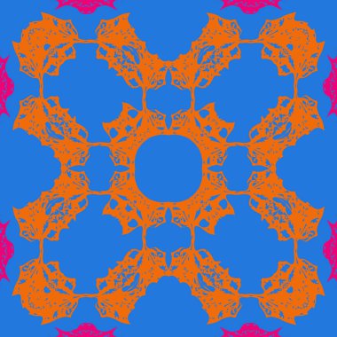 Çiçek motifli dairesel dikişsiz desen, fotokopi alanı