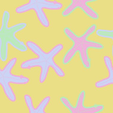 Deniz yıldızları ile dikişsiz desen, vektör illüstrasyon