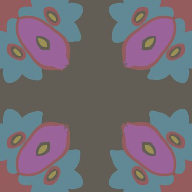 Çiçek motifi ile dairesel dikişsiz desen 