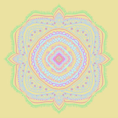 Fotokopi alanı ile dekoratif motif dairesel dikişsiz desen