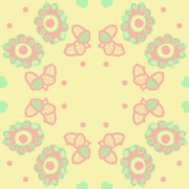 renkli soyut basit meşe palamudu desen