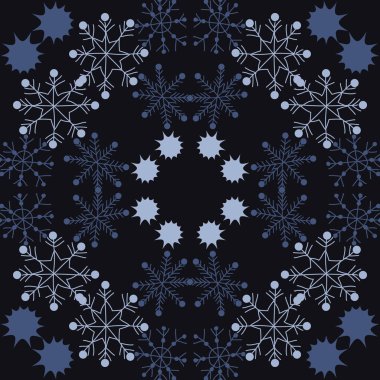 Renkli kar taneleri, vektör arka plan ile dikişsiz desen