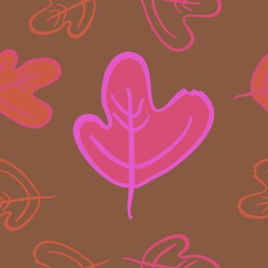 Soyut renkli meşe yaprakları Dikişsiz deseni