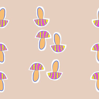 Soyut basit mantar Dikişsiz desen