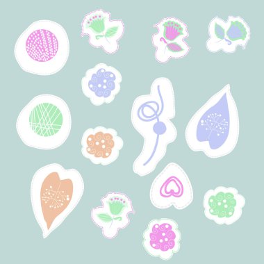 Soyut basit çiçek Dikişsiz deseni 