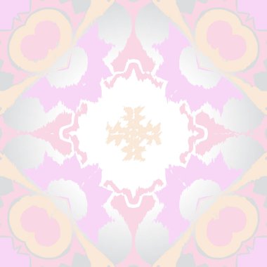 Çiçek motifi dairesel dikişsiz desen, sadece vektör illüstrasyon  