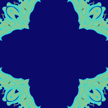 Çiçek motifli dairesel dikişsiz desen, fotokopi alanı