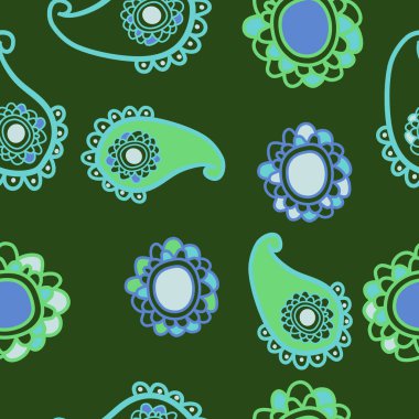 Paisley süs ile dikişsiz soyut desen