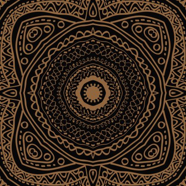 Oryantal motif, noktalar, delik, çizgiler, dalga dairesel dikişsiz desen. 