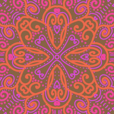 Renkli motifin dairesel dikişsiz deseni