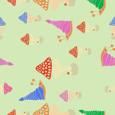 Soyut basit mantar Dikişsiz desen