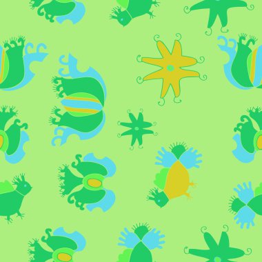 Soyut basit yaratıklar Dikişsiz desen