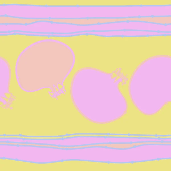 Sömlösa Mönster Färgglada Granatäpple Frukter — Stock vektor