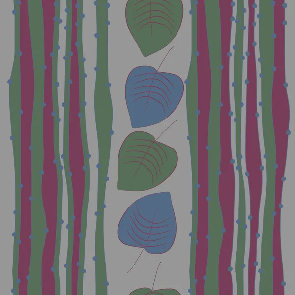 Vektorillustration Des Nahtlosen Musters Mit Blättern — Stockvektor