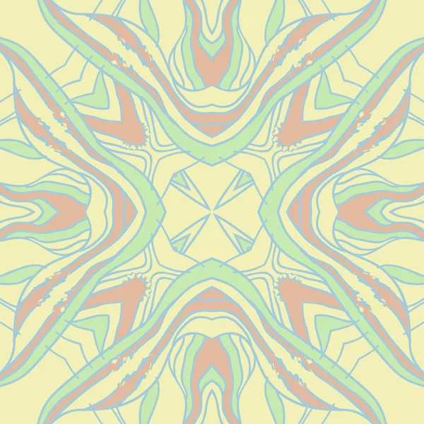 Motif Circulaire Sans Couture Motif Floral Taches Rayures Étoiles Vagues — Image vectorielle