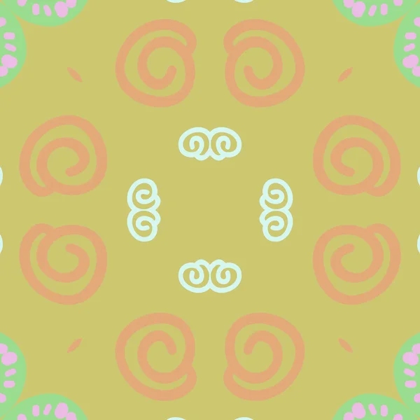 Kreisförmiges Nahtloses Muster Abstrakter Motive Ellipsen Spiralförmig — Stockvektor