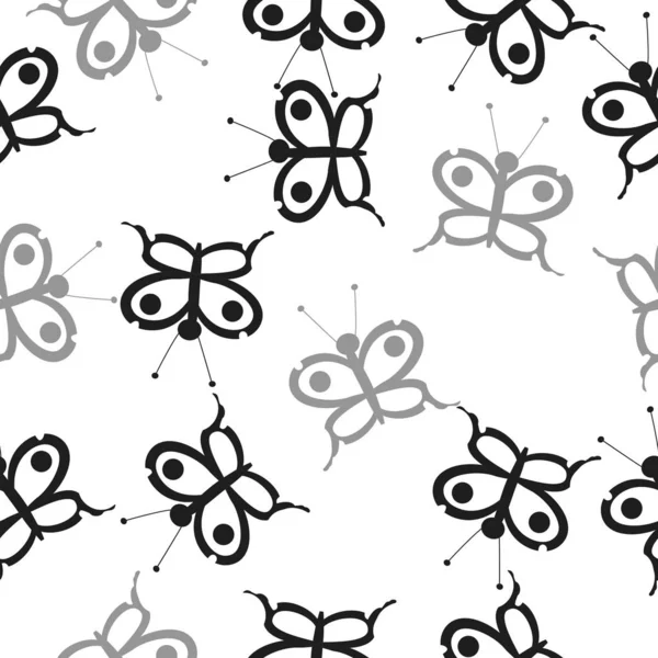 Kelebekler Ile Dikişsiz Desen Vektör Çizim — Stok Vektör