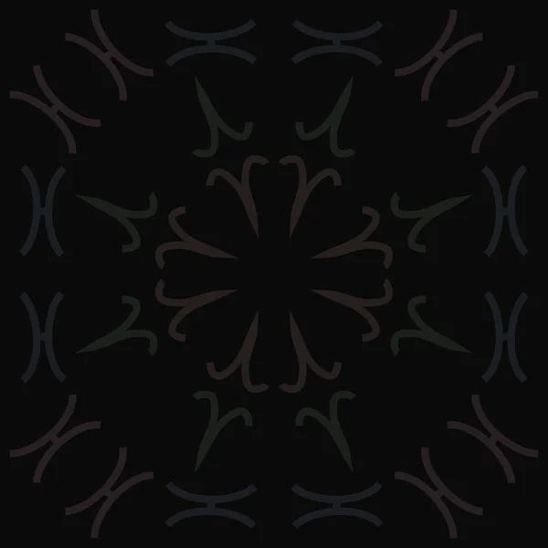 干支のアリエスと魚座のシンボルを持つ円形のシームレスなパターン — ストックベクタ