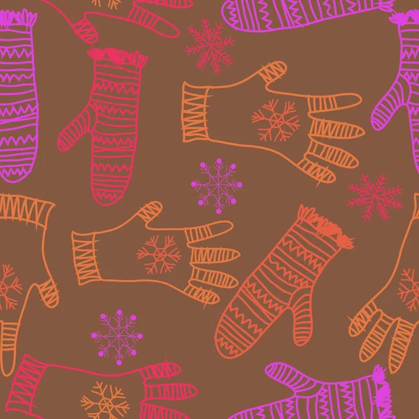 Бесшовный Абстрактный Рисунок Цветными Перчатками Варежками — стоковый вектор