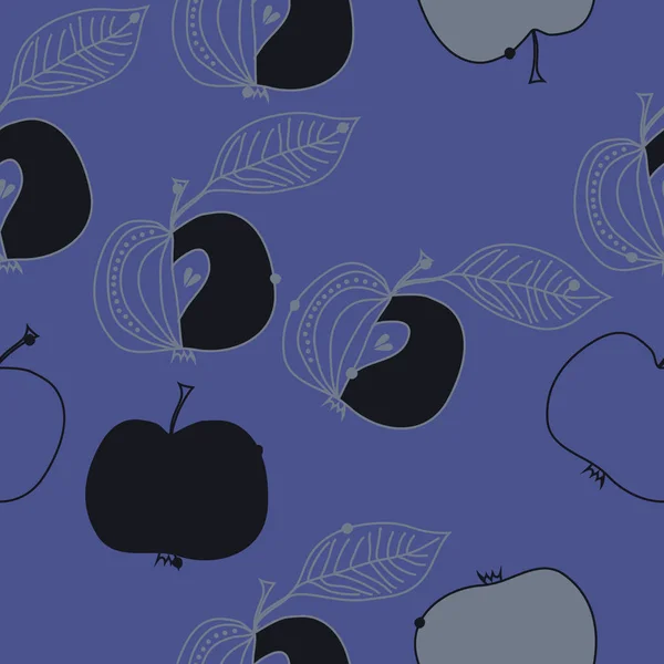 Einfache Vektorillustration Von Äpfeln Mit Blättern — Stockvektor