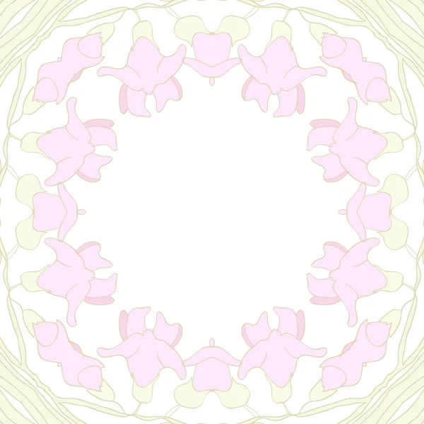 Sirkelformet Sømløst Mønster Blomstermotiv – stockvektor