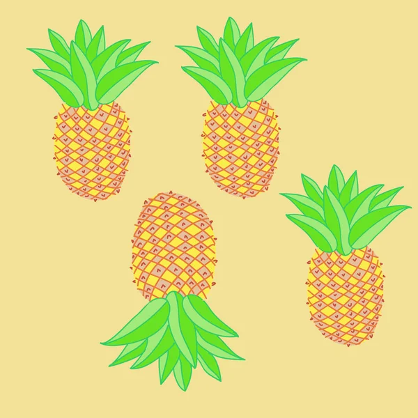 Seamless Abstract Pattern Pineapples Vector Background — Stock Vector